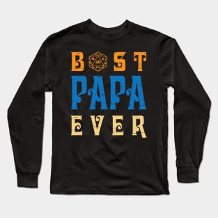 Best Gamer Papa Ever You Can Just Pause A Game Happy Father Day Gamer Vintage Retro Long Sleeve T-Shirt